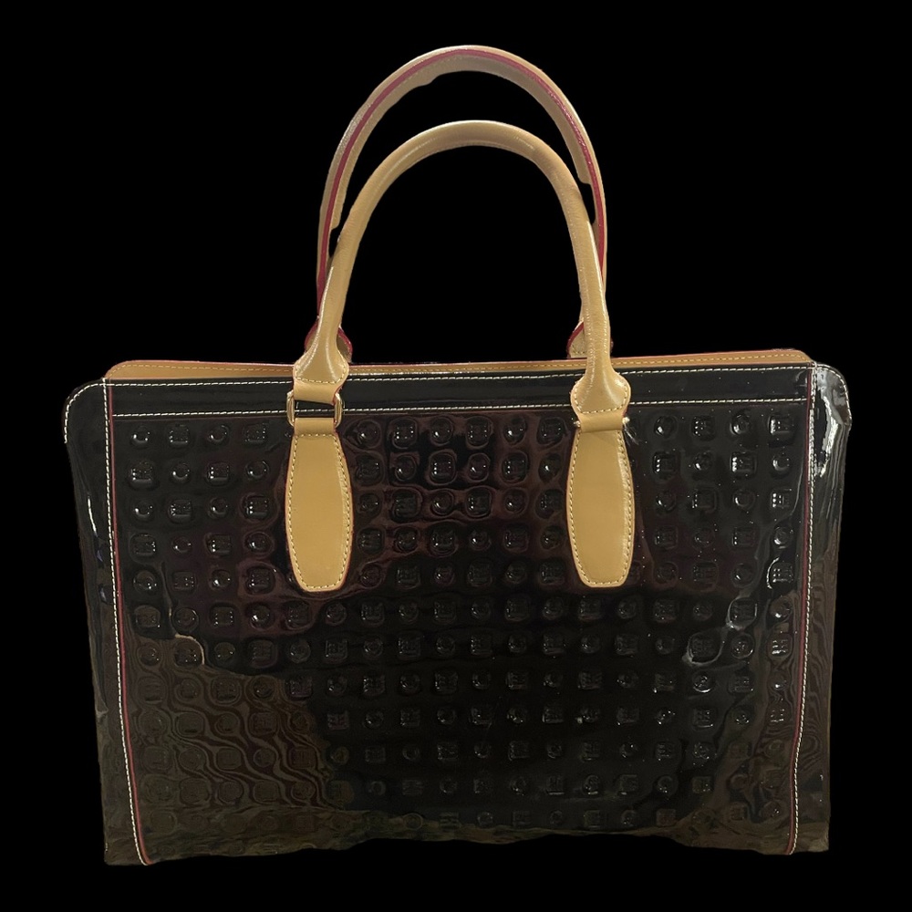 Black Arcadia Leather Patent Handbag